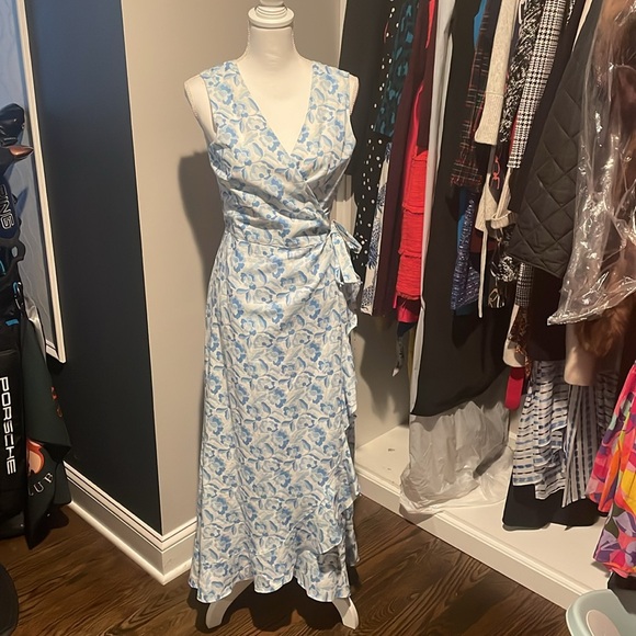 J. McLaughlin Cerise Linen Wrap Dress S - Picture 4 of 4